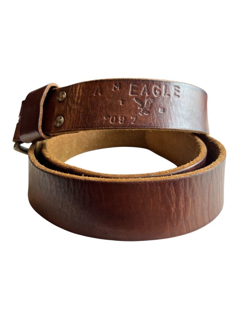 American Eagle Outfitters heavyweight distressed brown leather belt.